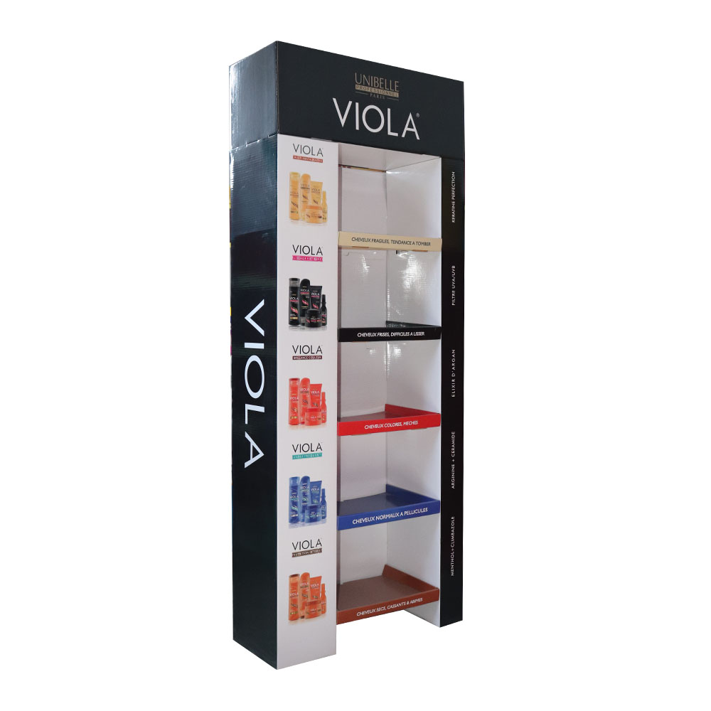 美妆店化妆品护肤品层式纸展架定制印刷