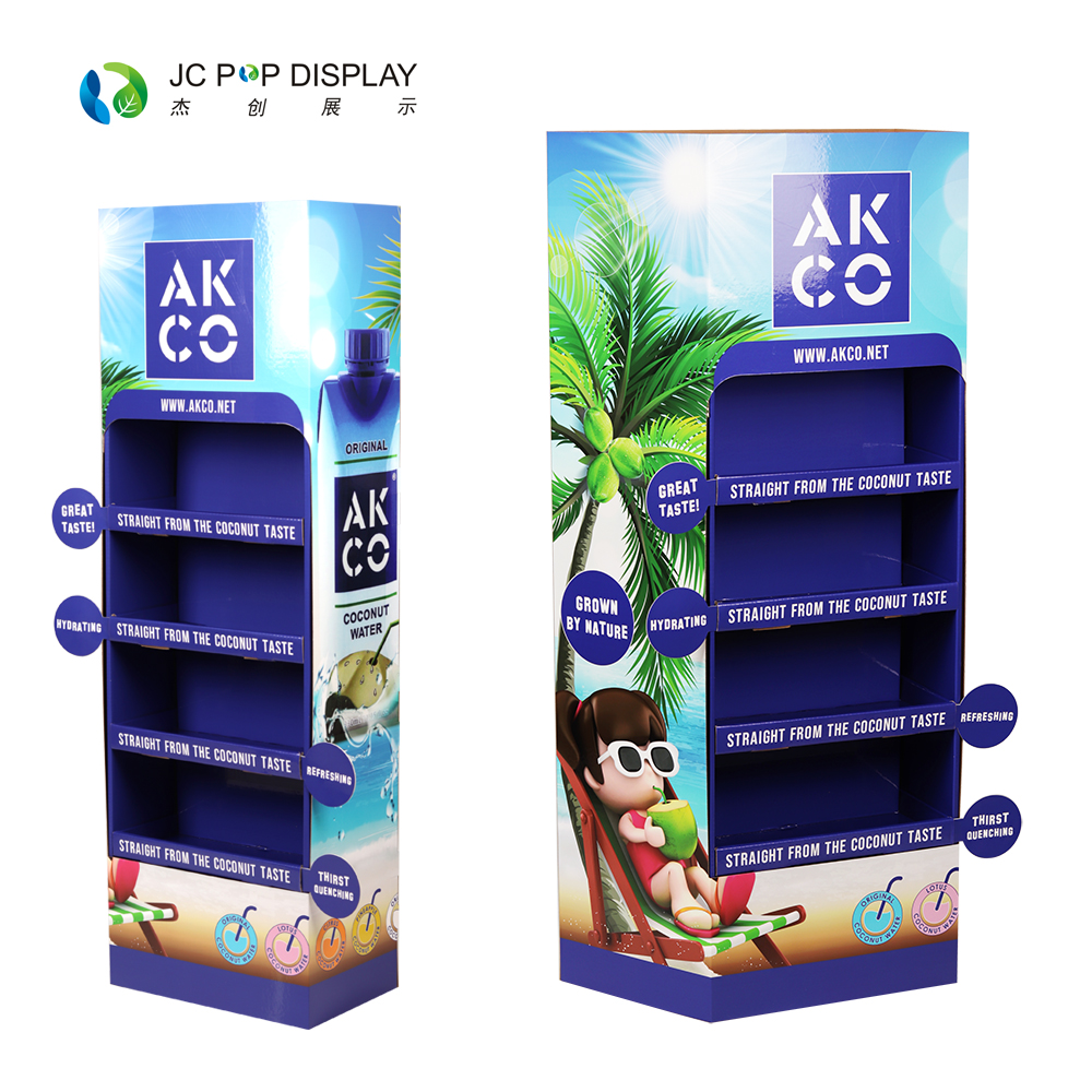 超市日化快消食品纸展陈列落地式瓦楞纸货架纸展示架 超市日化快消食品纸展陈列落地式瓦楞纸货架纸展示架