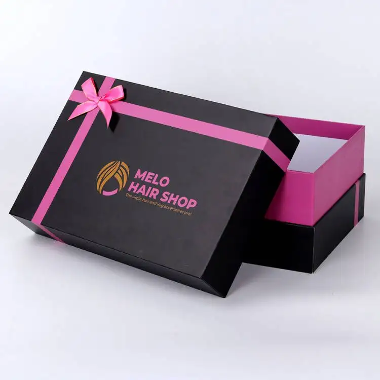 精品天地盖礼盒饰品盒可印LOGO白色蝴蝶结首饰包装盒定制定做