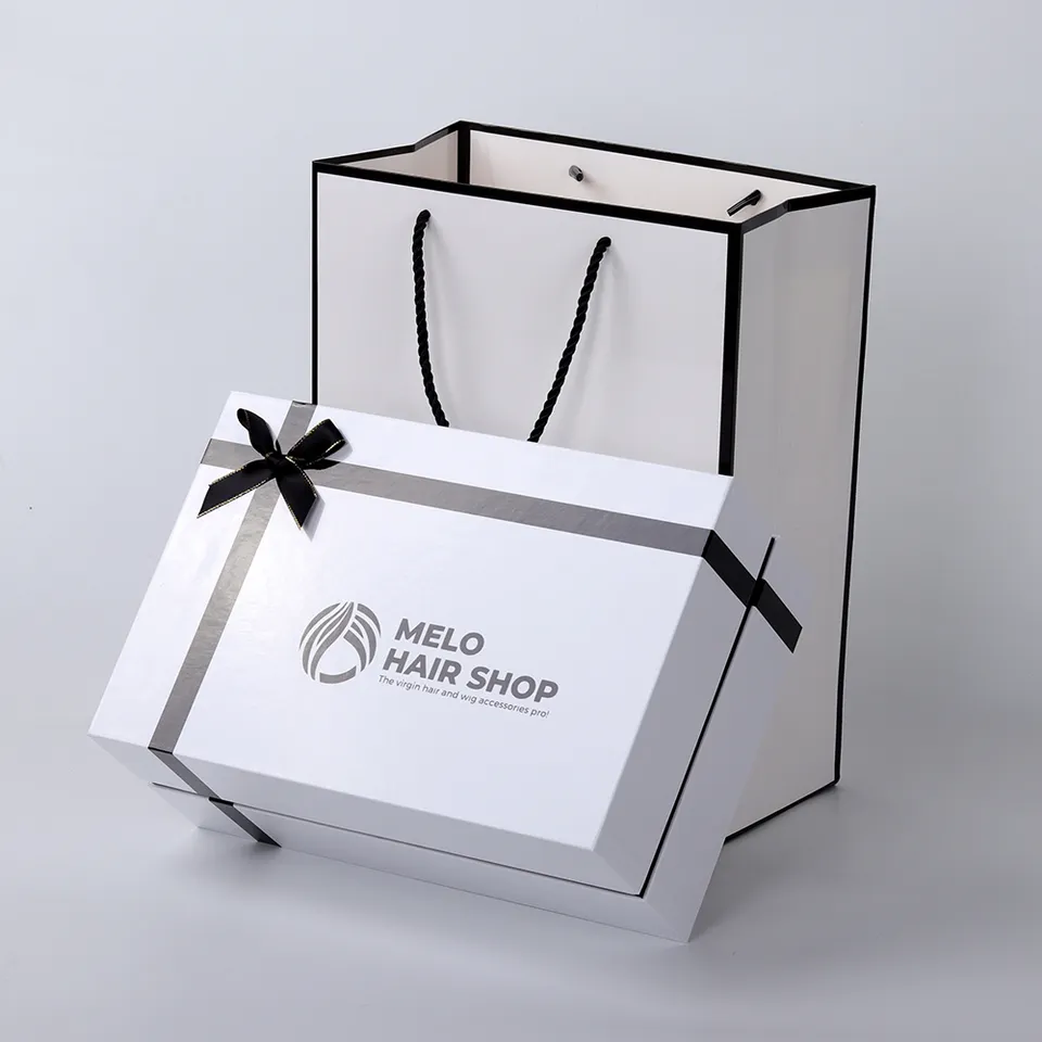 精品天地盖礼盒饰品盒可印LOGO白色蝴蝶结首饰包装盒定制定做