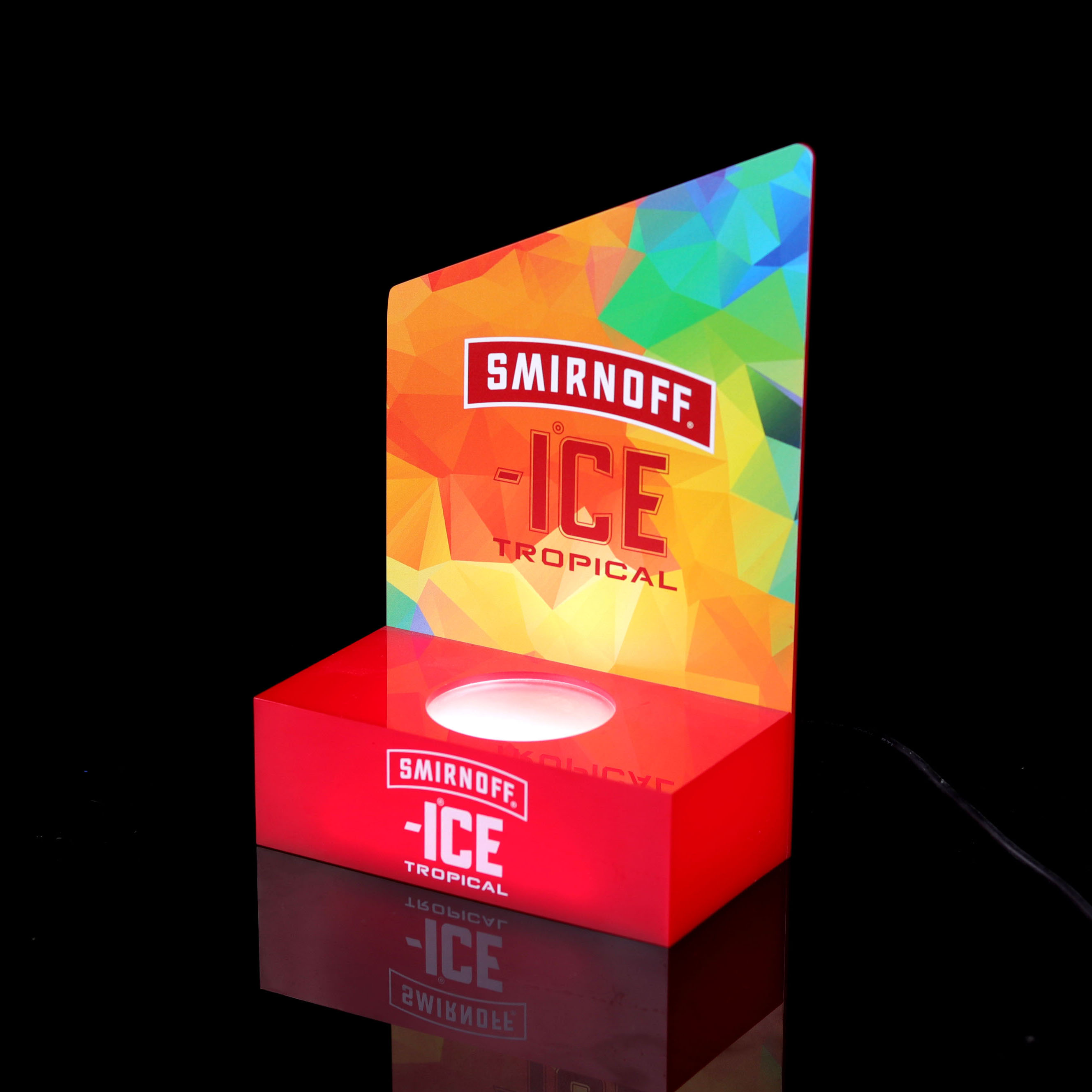 高档的led发光亚克力啤酒桌面展示盒