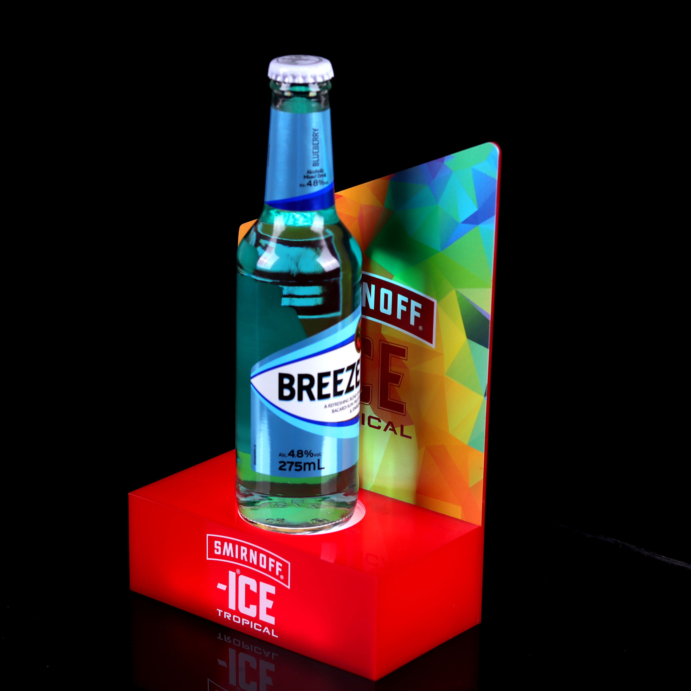 高档的led发光亚克力啤酒桌面展示盒