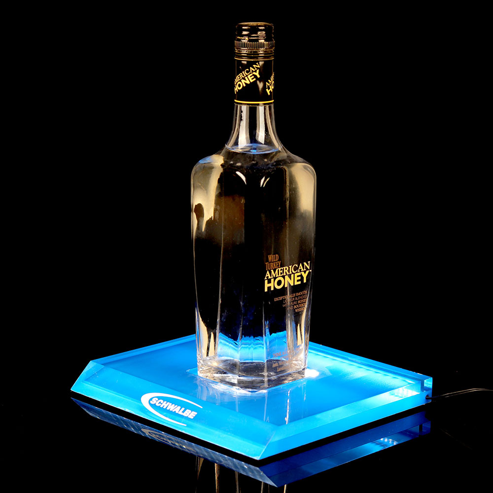 定制亚克力台面酒架桌面单瓶酒亚克力发光展示架可印LOGO