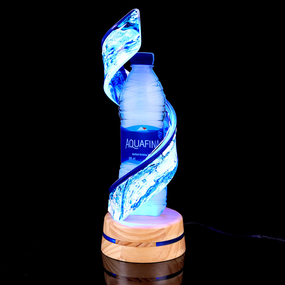 桌面单瓶酒水饮料亚克力发光展示架带灯亚克力展示架定制印刷