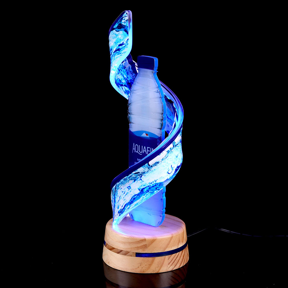 桌面单瓶酒水饮料亚克力发光展示架带灯亚克力展示架定制印刷