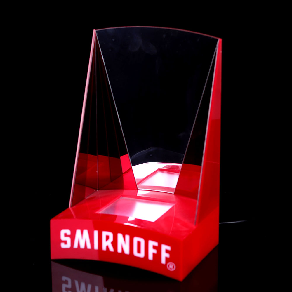 定制亚克力台面架桌面酒水饮料亚克力红色发光展示架