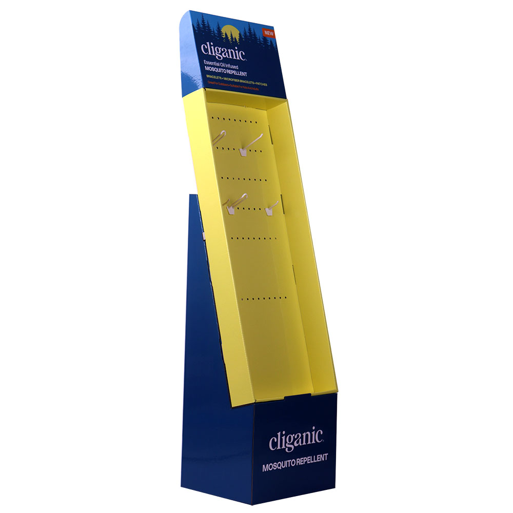 工厂价格便宜定制带挂钩的电子产品帽子眼镜零食袋纸板展示架