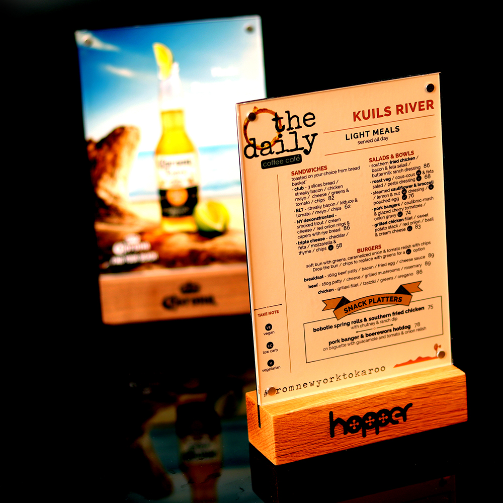 T型桌面亚克力餐牌台牌酒水广告牌定制印刷