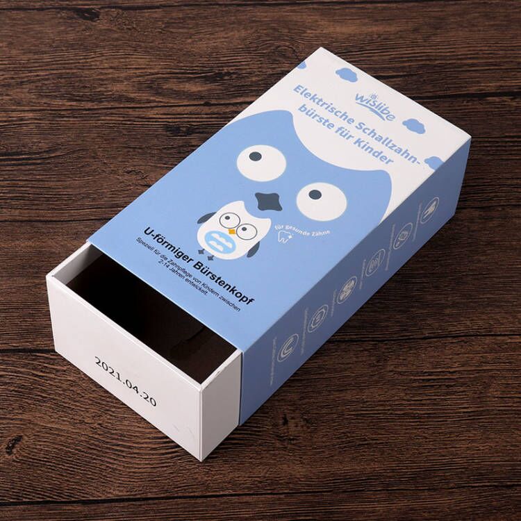 儿童电动牙刷推拉抽屉式包装纸质礼盒定制
