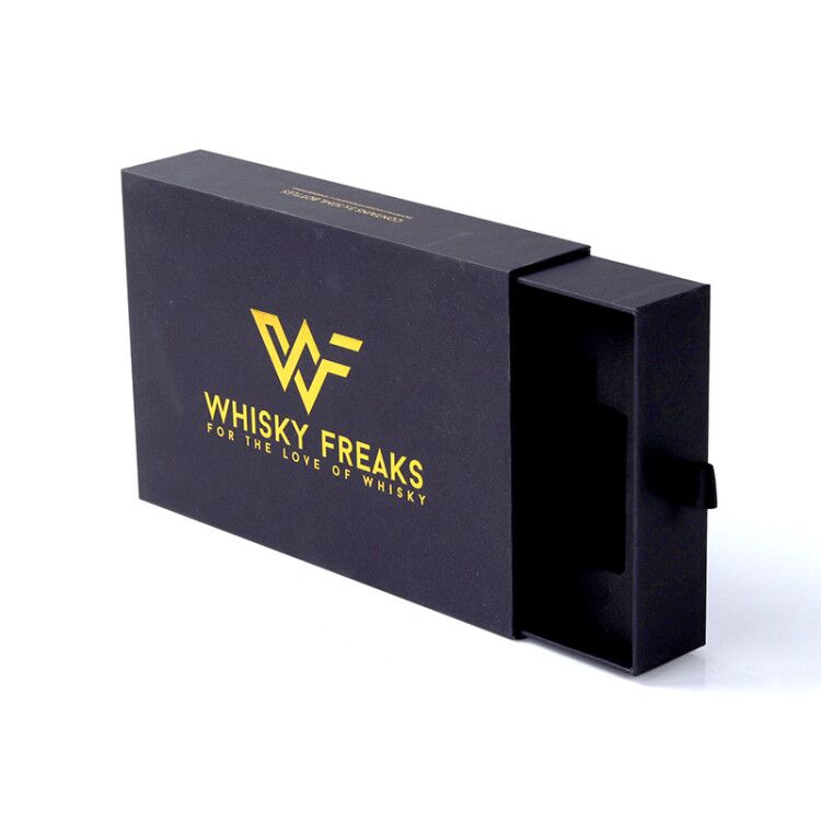 定制LOGO威士忌酒推拉抽屉式包装纸质礼盒带EVA内衬