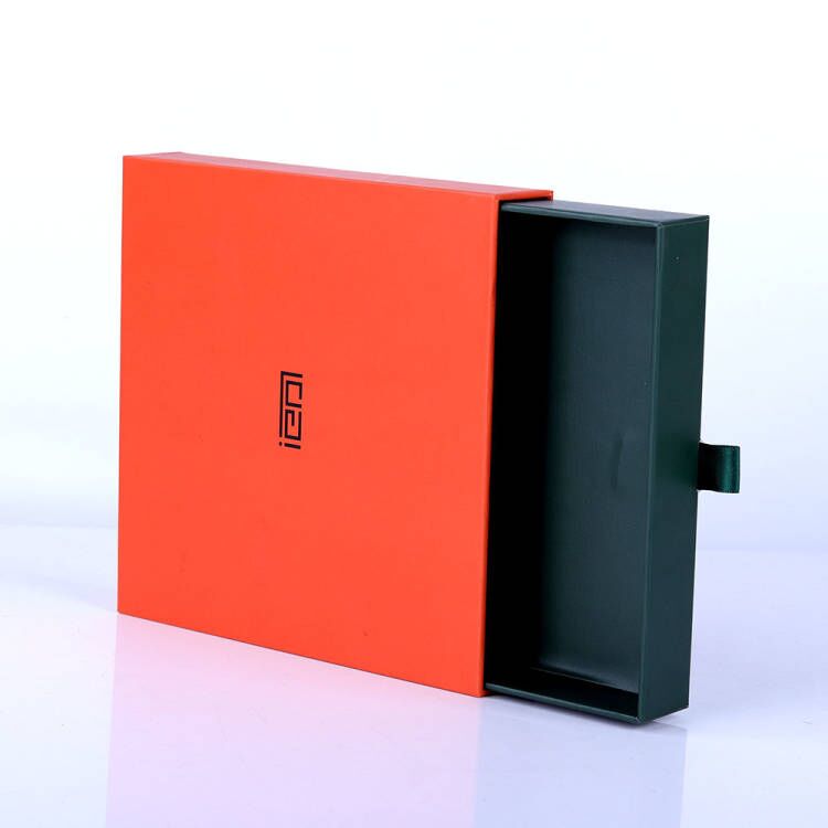 豪华高档橘色珠宝包装纸质抽屉礼盒定制LOGO 豪华高档橘色珠宝包装纸质抽屉礼盒定制LOGO