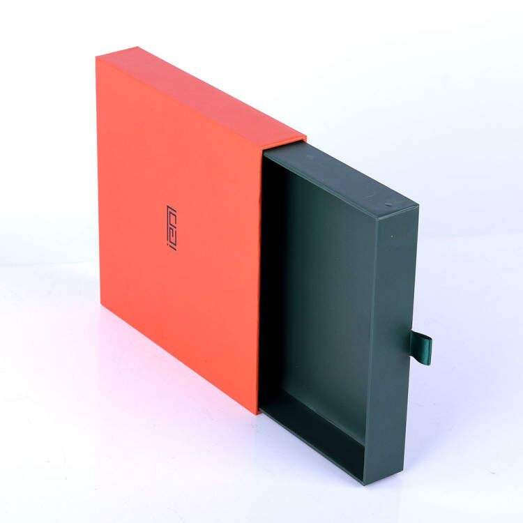 豪华高档橘色珠宝包装纸质抽屉礼盒定制LOGO 豪华高档橘色珠宝包装纸质抽屉礼盒定制LOGO