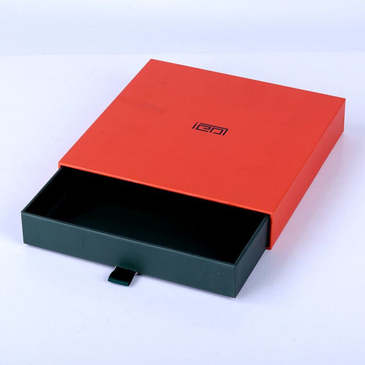 豪华高档橘色珠宝包装纸质抽屉礼盒定制LOGO 豪华高档橘色珠宝包装纸质抽屉礼盒定制LOGO