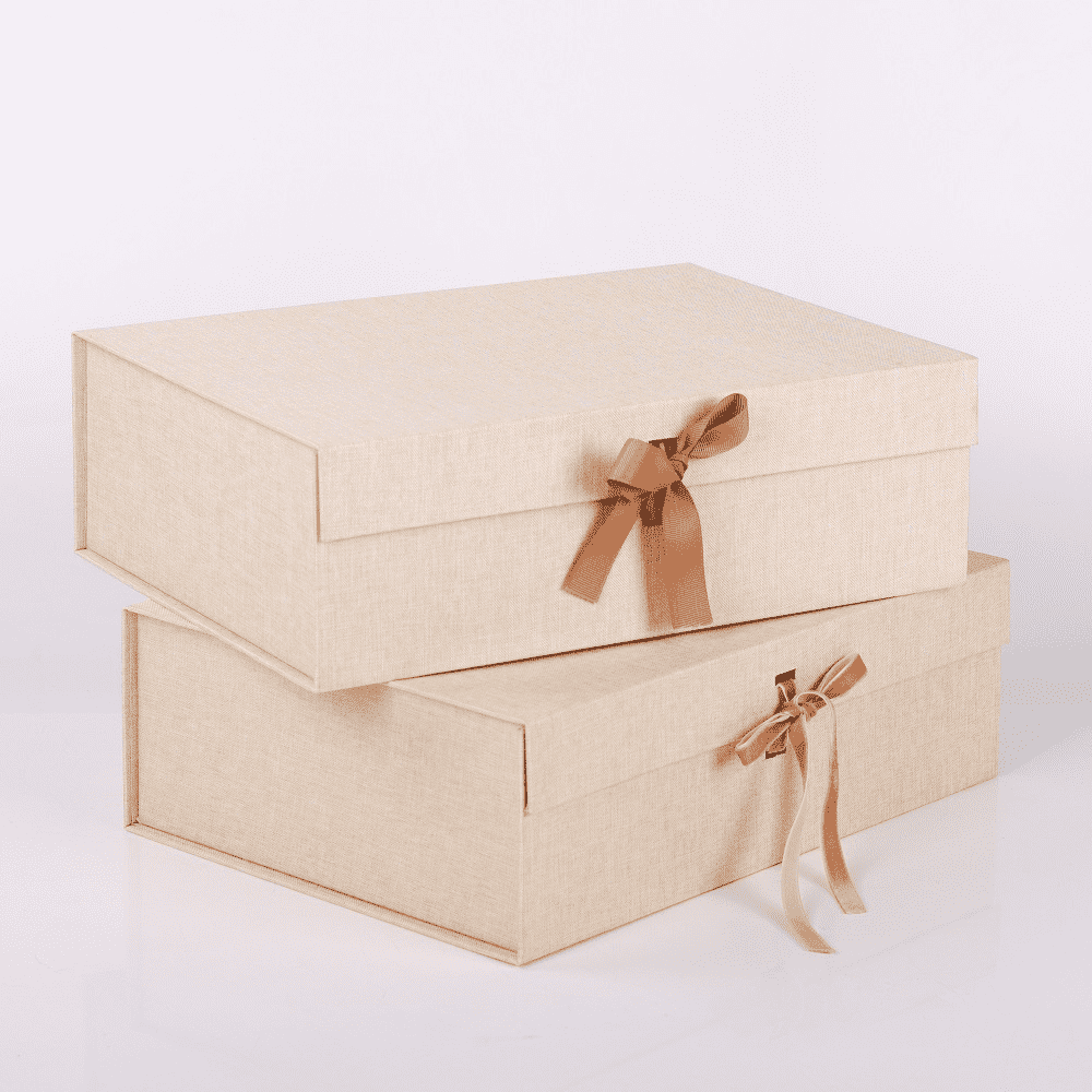 高端礼品包装市场麻布折叠盒已成新趋势奢华美观且可重复使用