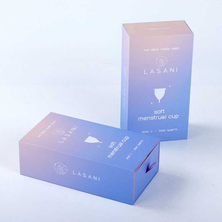 定制豪华抽屉礼盒渐变色长方形硬纸板月经杯包装盒