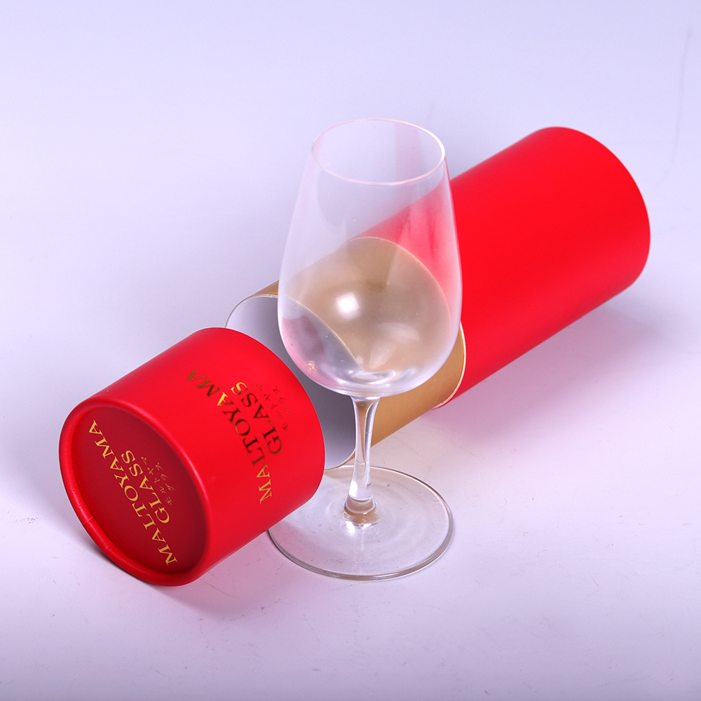 定制圆筒盒包装豪华红色纸质圆筒包装酒盒‌酒杯包装礼盒