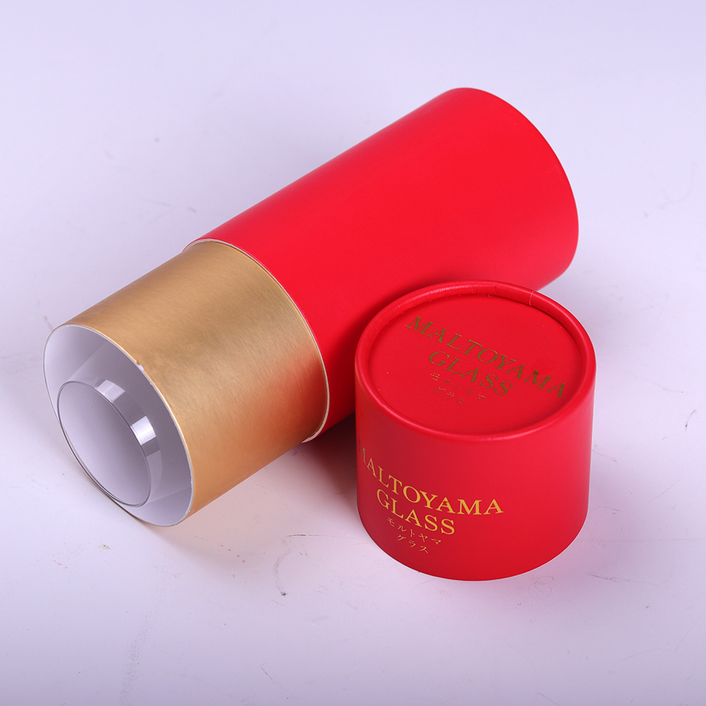 定制圆筒盒包装豪华红色纸质圆筒包装酒盒‌酒杯包装礼盒