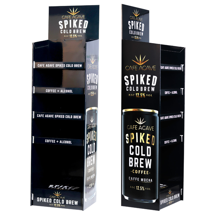 CAFE AGAVE咖啡龙舌兰冷萃酒落地式瓦楞纸展示架定制 CAFE AGAVE咖啡龙舌兰冷萃酒落地式瓦楞纸展示架定制