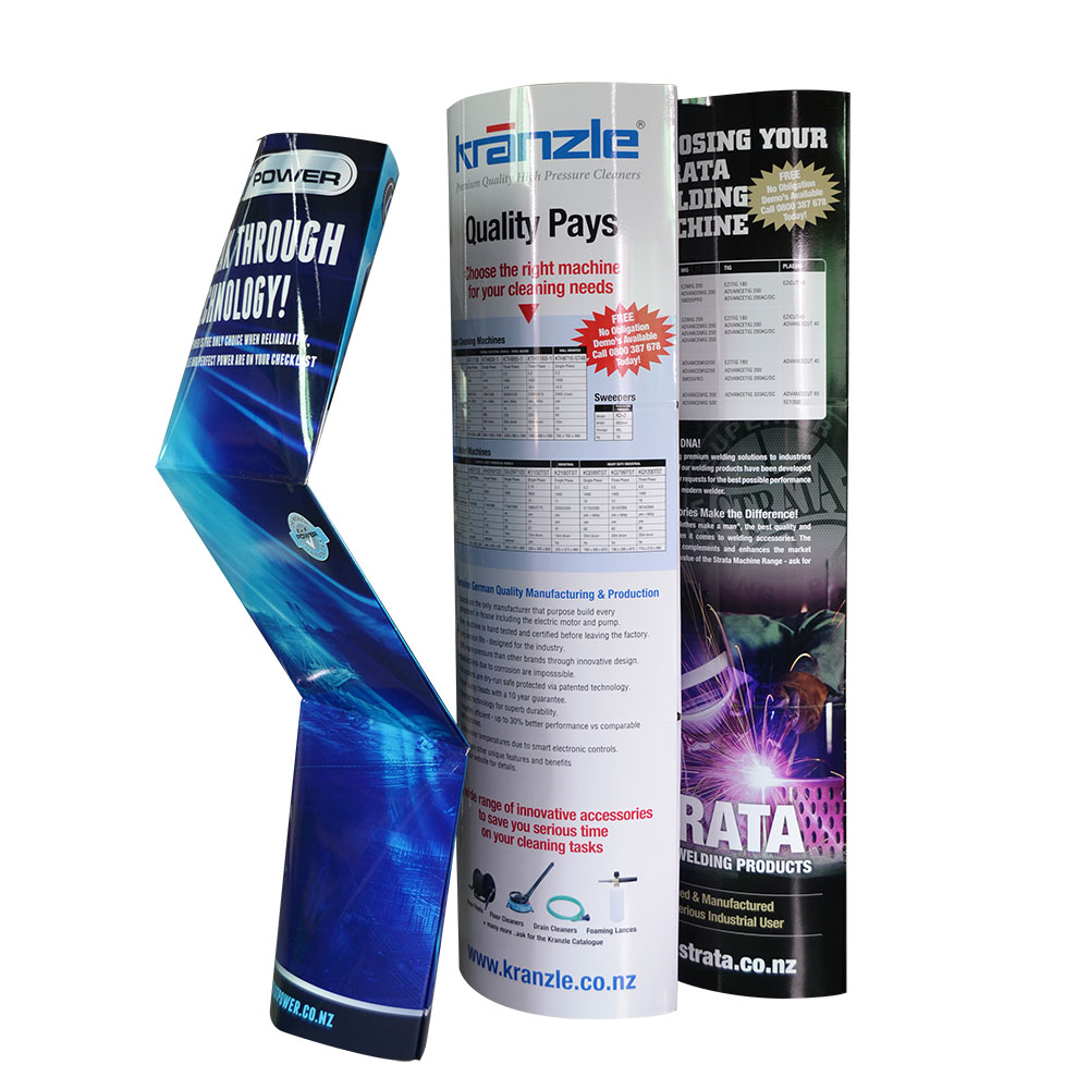 纸拉玛展示，椭圆形纸站立展示牌