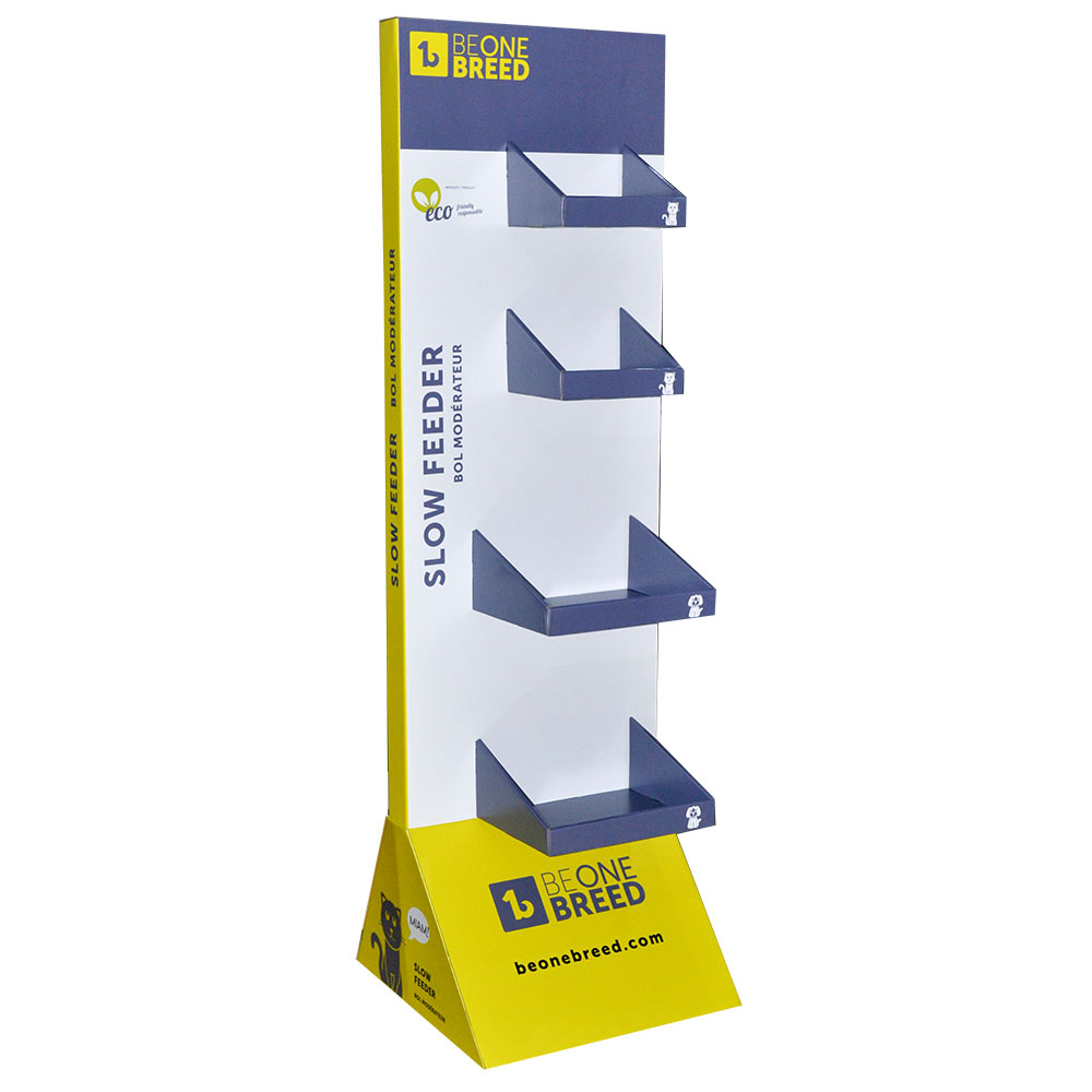 定制品牌宠物用品落地式瓦楞纸展示架