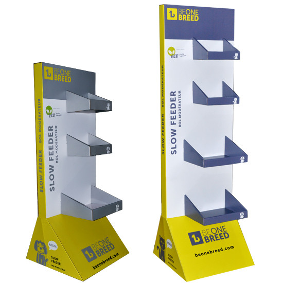 定制品牌宠物用品落地式瓦楞纸展示架