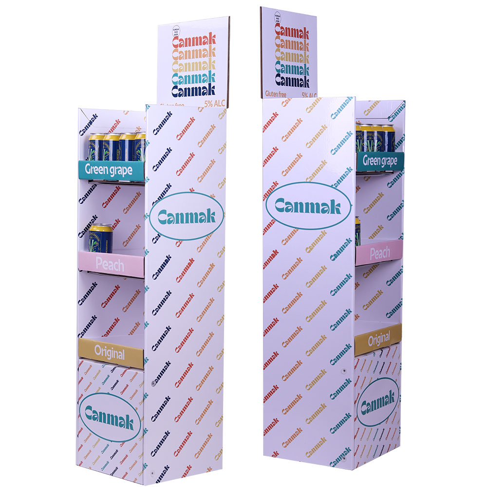 定制款Canmak果味啤酒多层瓦楞纸展示架
