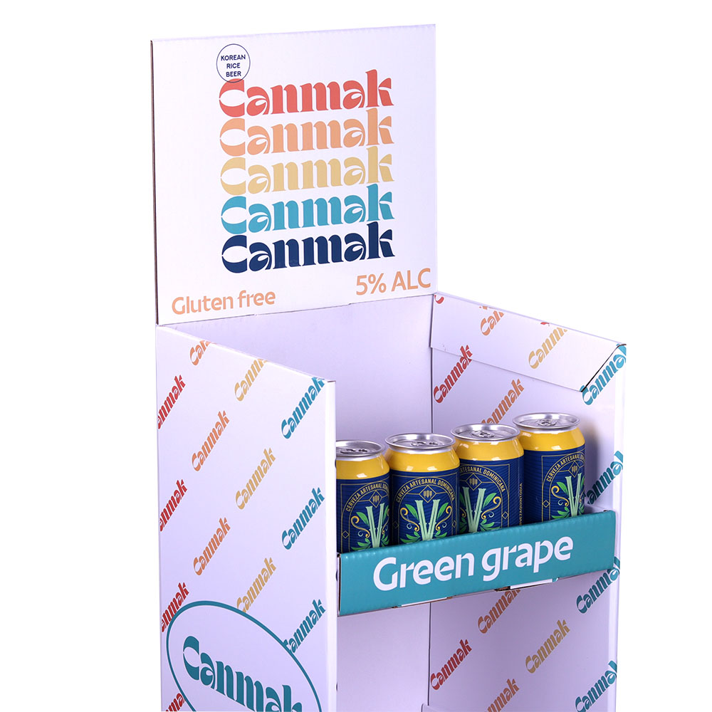 定制款Canmak果味啤酒多层瓦楞纸展示架