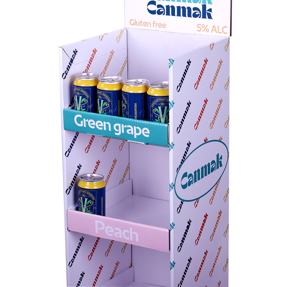 定制款Canmak果味啤酒多层瓦楞纸展示架