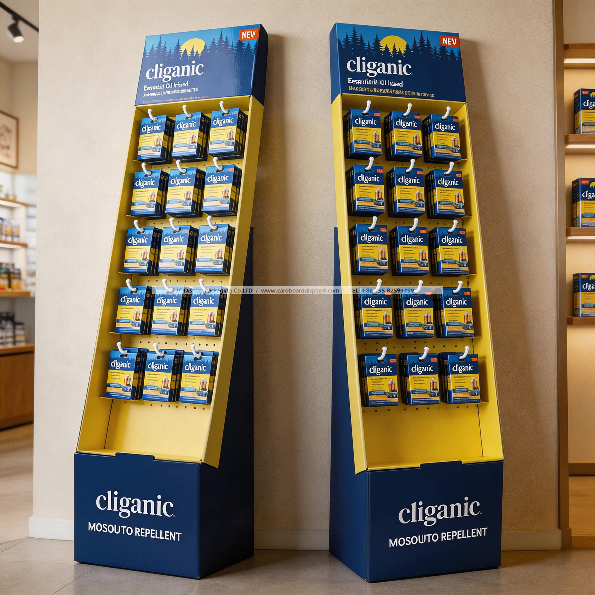 Cliganic驱蚊剂立式瓦楞纸展示架定制 Cliganic驱蚊剂立式瓦楞纸展示架定制