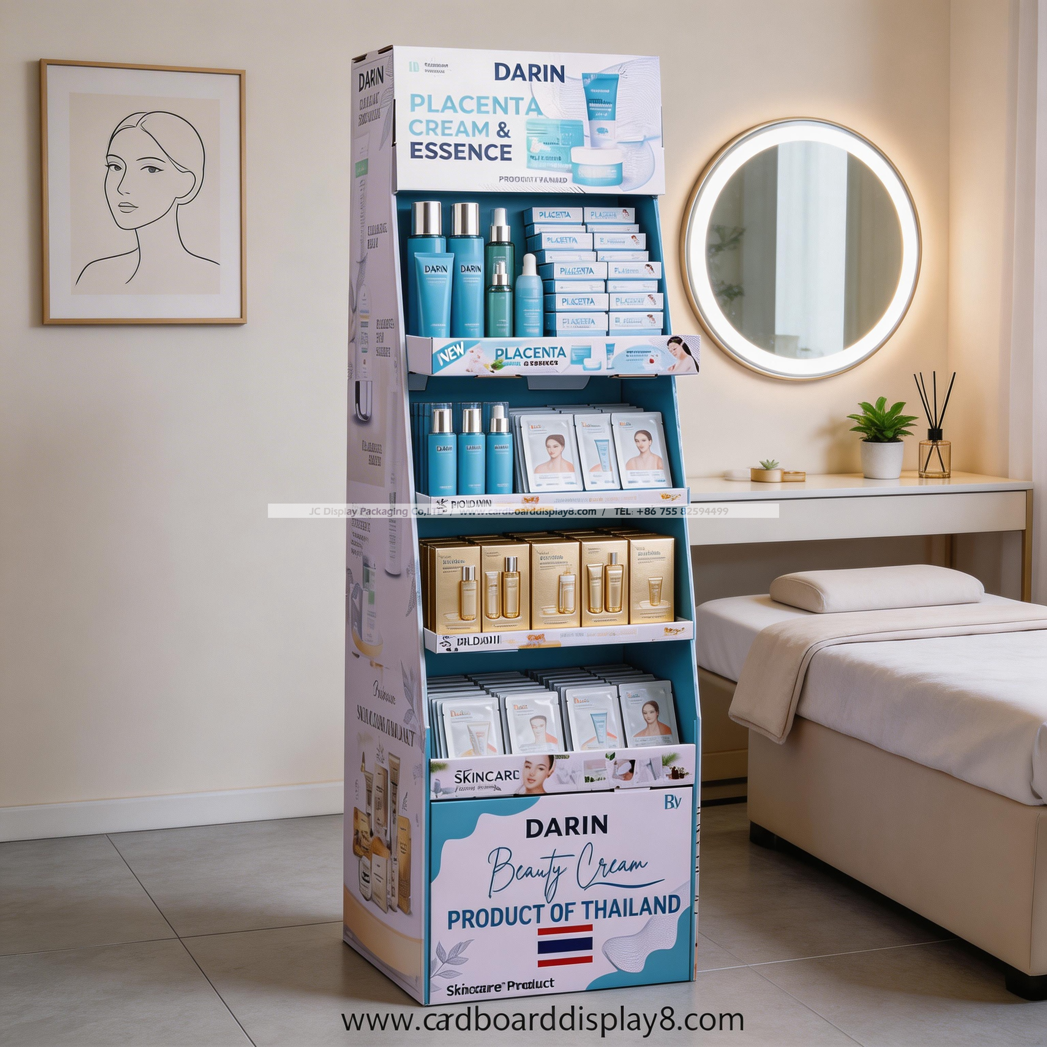 定制化妆品纸板展示架工厂