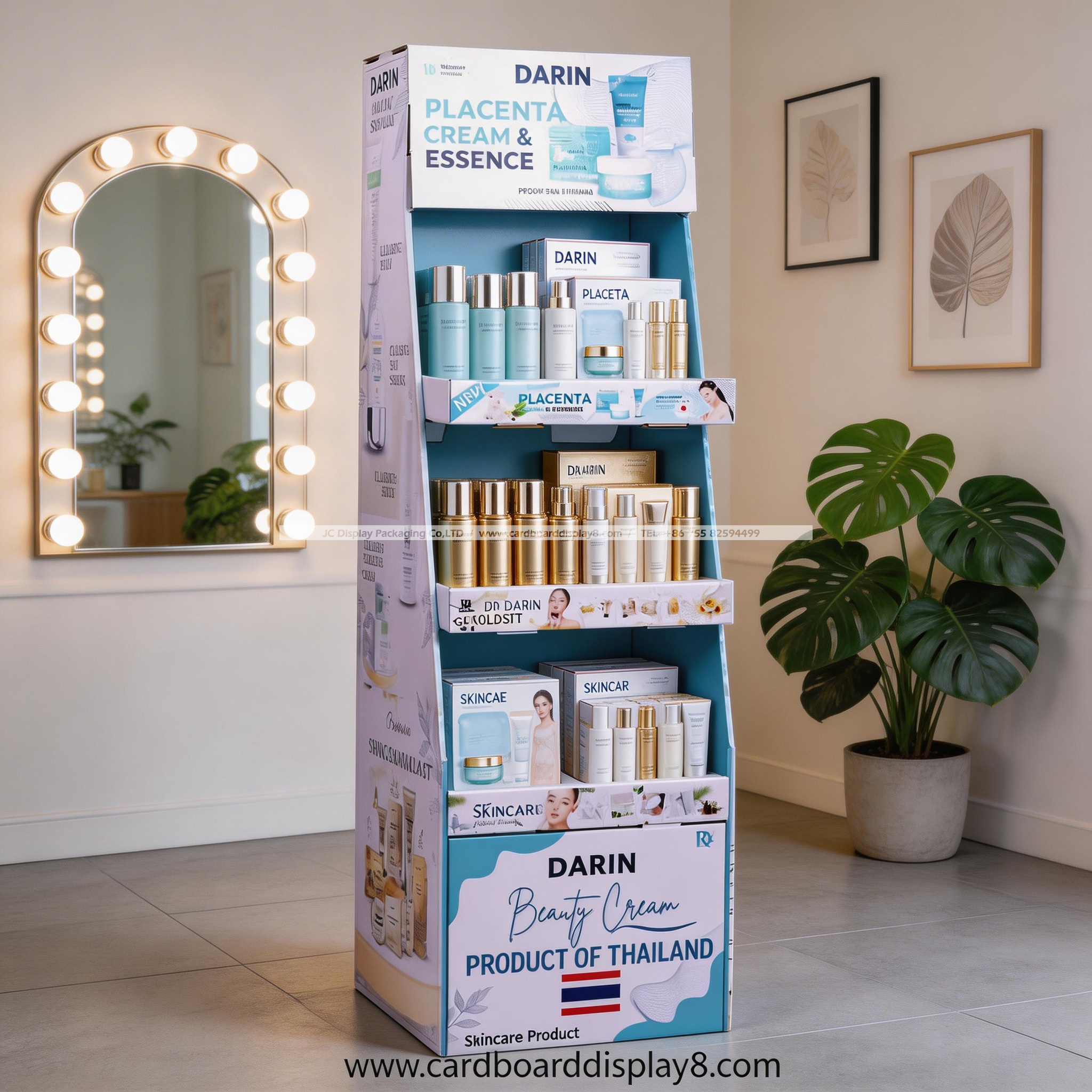 定制化妆品纸板展示架工厂