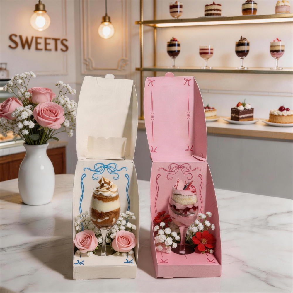 高脚杯甜品定制专属包装展示盒