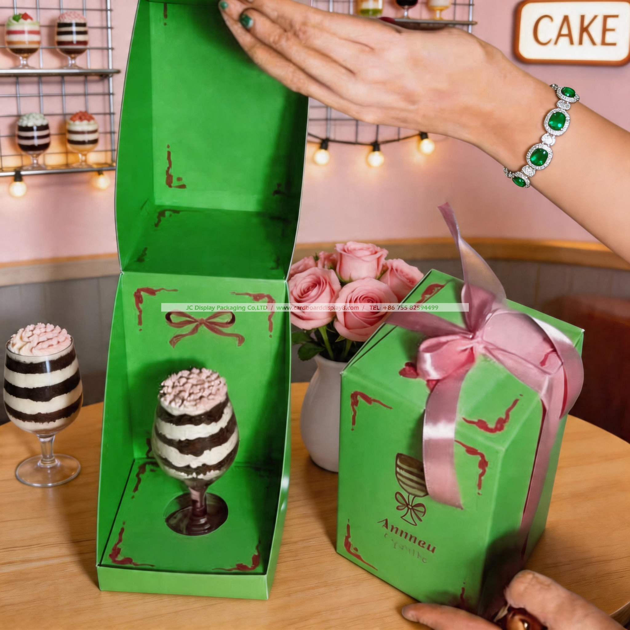 高脚杯甜品定制专属包装展示盒