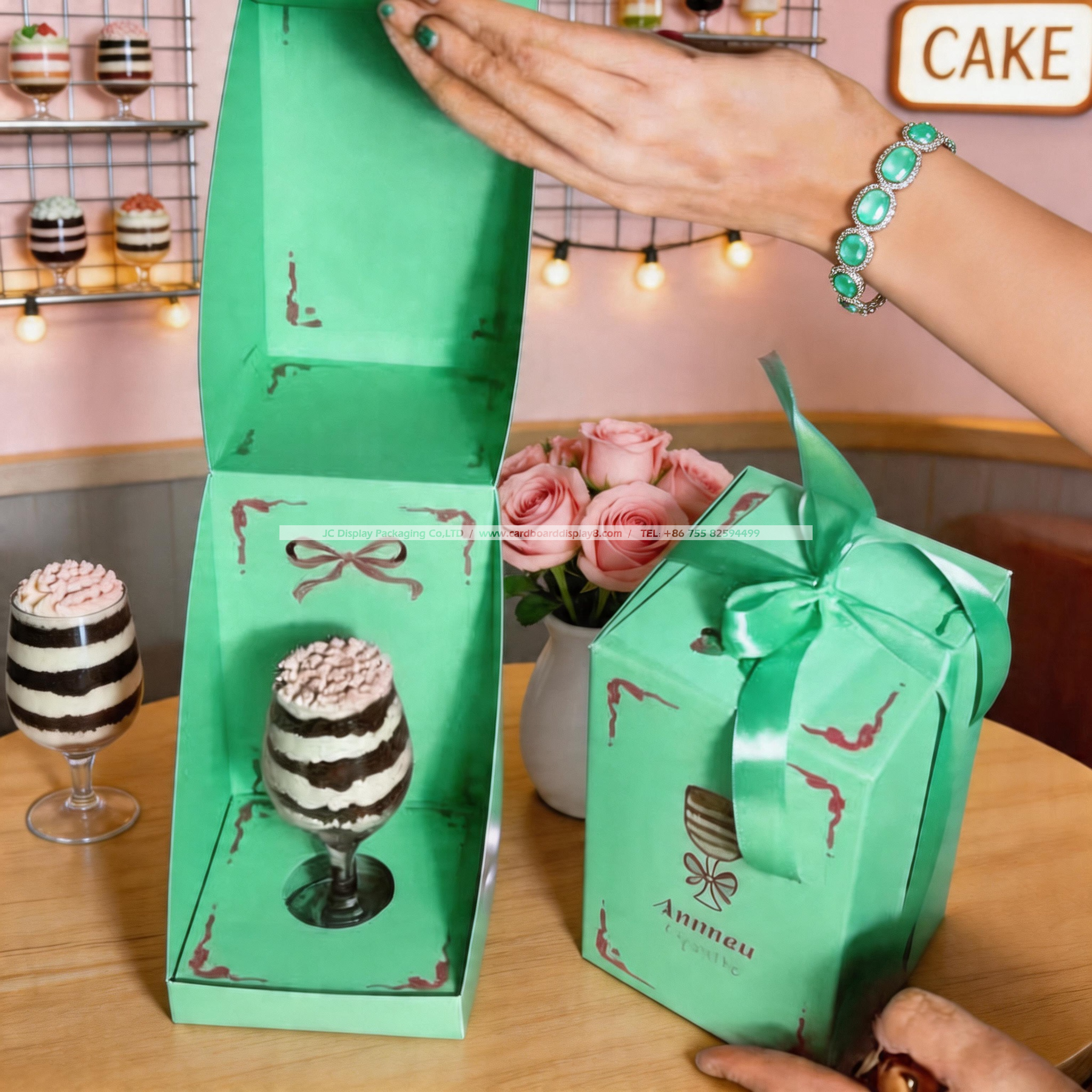 高脚杯甜品定制专属包装展示盒