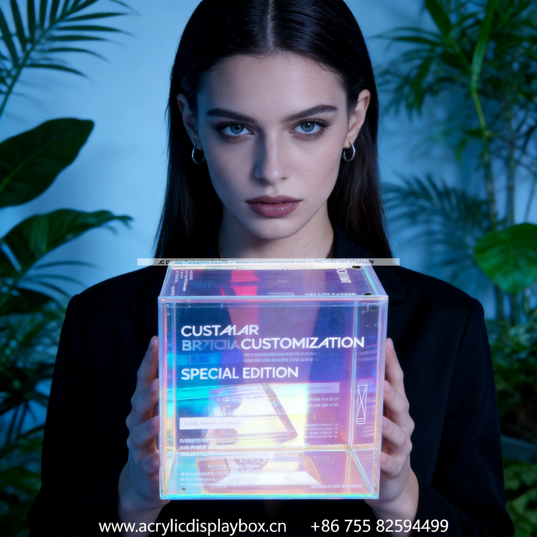 工厂专业定制镭射亚克力化妆品盒