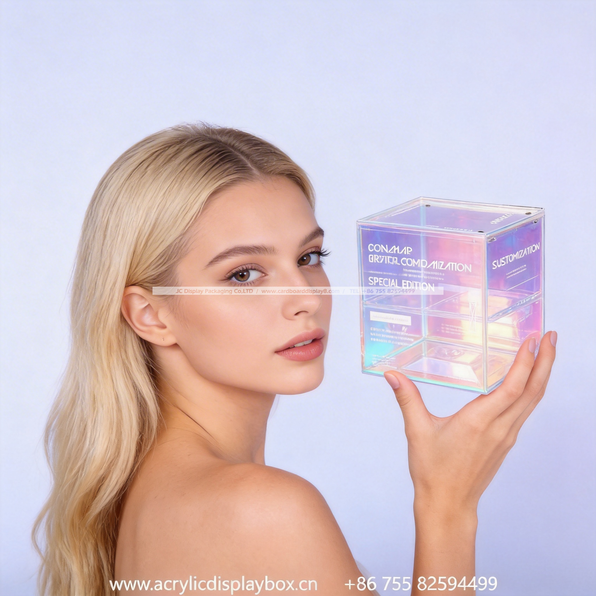 工厂专业定制镭射亚克力化妆品盒