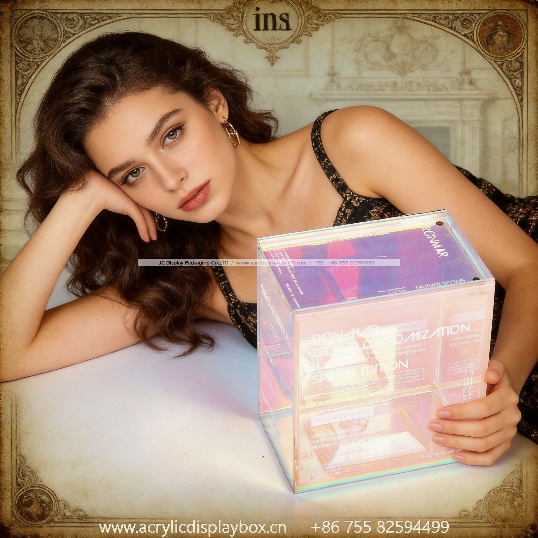 工厂专业定制镭射亚克力化妆品盒