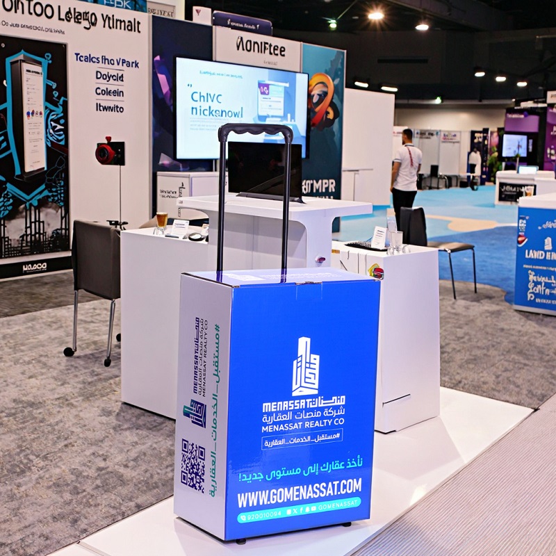 带拉杆轮子可折叠全彩瓦楞纸箱展会纸拉箱