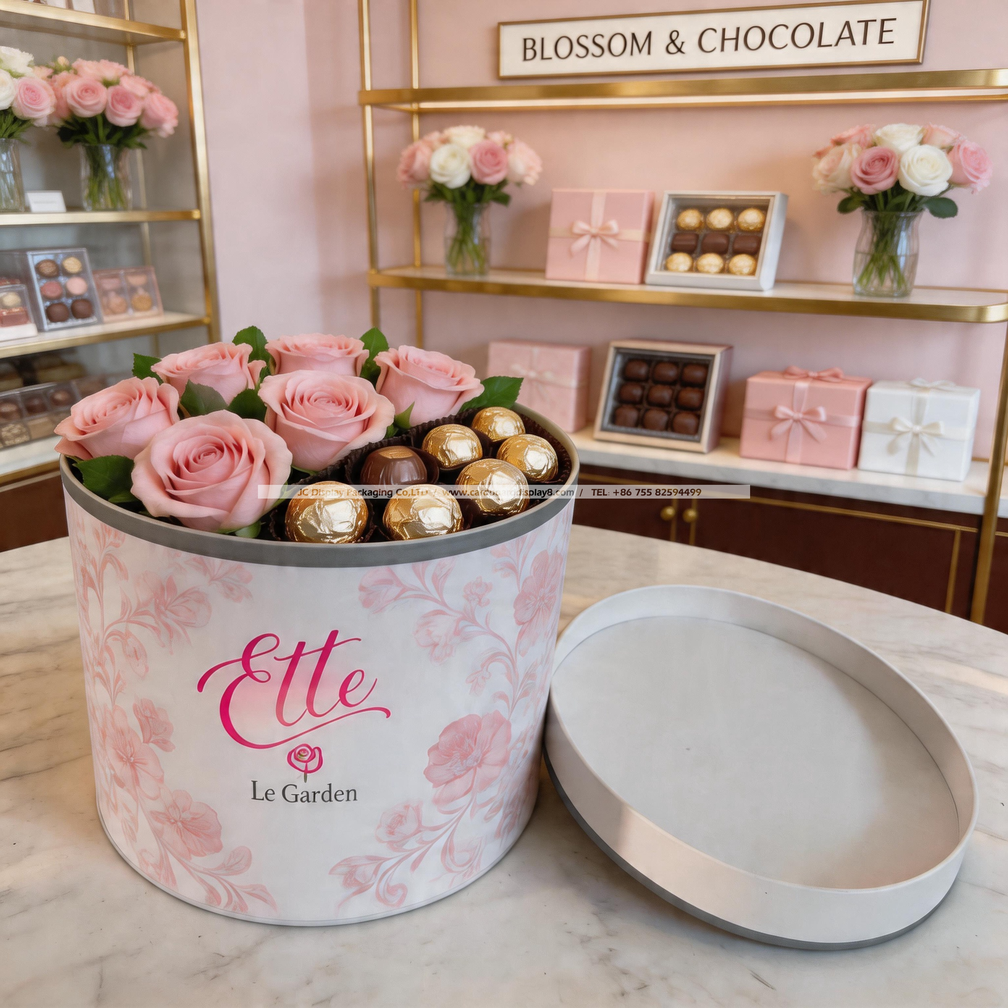 我司定制3000个巧克力花盒圆筒盒交付客户，获高度认可(图1)