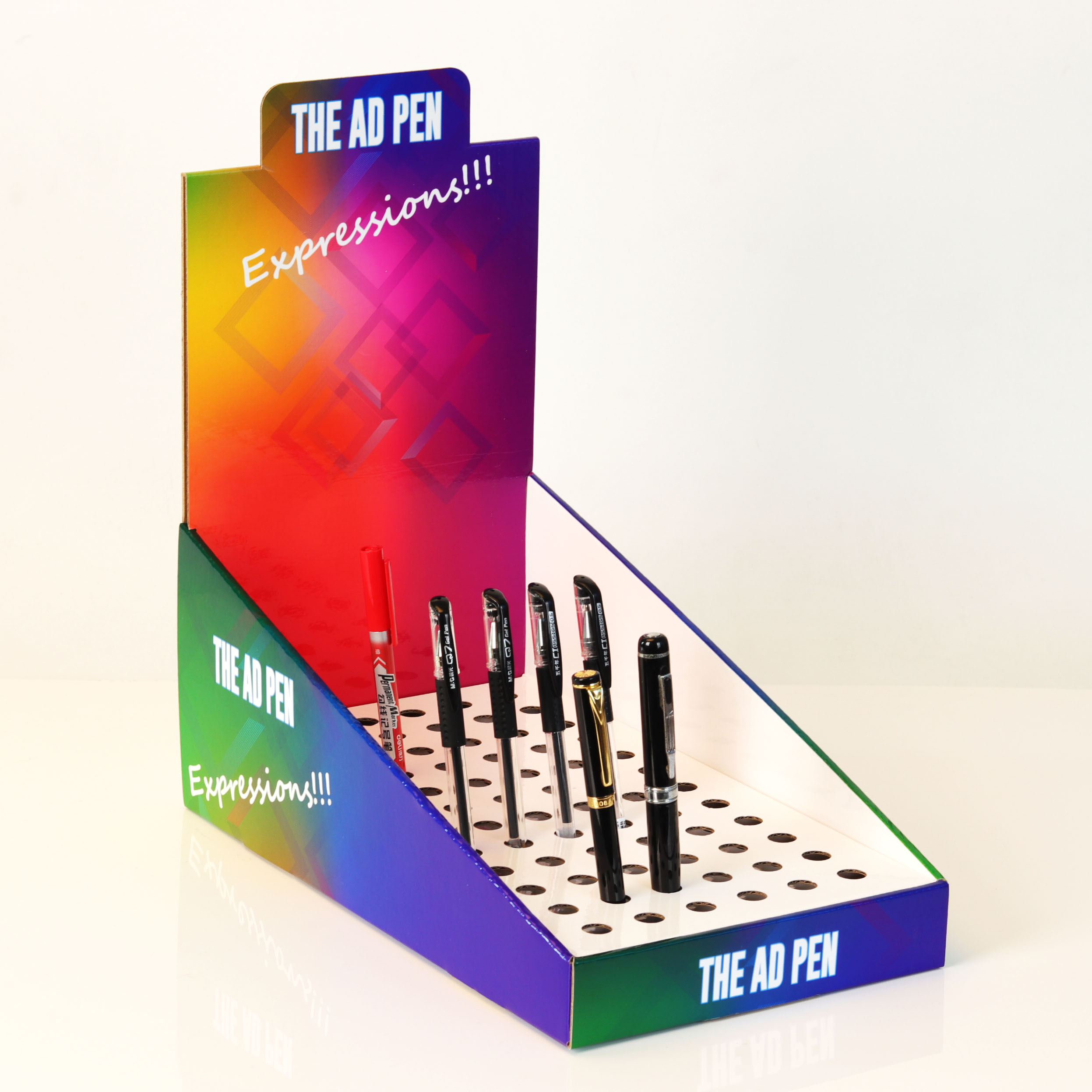 工厂定制装笔PDQ展示运输盒柜台展示盒